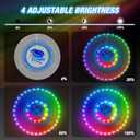 HYES 2 Pack Light up Flying Discs for Kids, Rechargeable Disc with 45 LEDs, 14 Lighting Modes(10")&Built-in Battery Disc(7.8"), Glow in The Dark Ring for Beach/Camping/Outdoor Sport