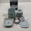 Automatic Cat Feeder and Water Dispenser FW1, Wire or Battery Cat Food Dispenser Timer Pet Feeder - Locking Lid, Desiccant Bag, Programmable Portion Control, 4 Daily Meals, 10s Voice Recorder-Blue