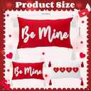 Gilprop Red Throw Pillow Covers 12 x 20 Inch Set of 2, Velvet with Heart Embroidery Pillow Covers Home Decoration for Wedding Couch Sofa Bedroom Decoration
