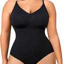 BRABIC Bodysuit for Women Seamless Tummy Control Shapewear Sleeveless Tank Tops Body Shaper (X-Large-XX-Large, Black Brief)