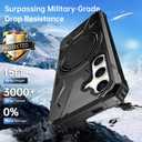 LUMARKE Strong Magnetic for Samsung Galaxy S24 Case - Military-Grade Drop Tested - Built-in Kickstand Shockproof Protective Phone Cover 6.1 for Women Girls - Black