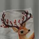 Christmas Throw Pillow Covers,17.5''x17.5'' Linen Xmas Deer & Tree Plaid Cushion Cover Decorative Square Pillowcases with Invisible Zipper for Living Room Sofa Bedroom(Style 1)