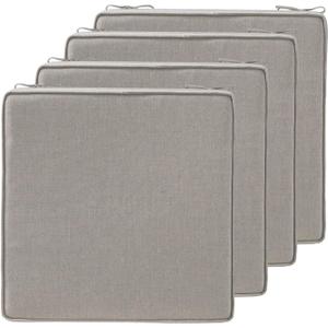 18.5 x 16 Inch Sunbrella Outdoor Chair Cushions with Tie Straps, Set of 4 Thick Water Repellent Rectangle Patio Chair Pads for Garden Lawn Patio Furniture, Specrtum Pebble