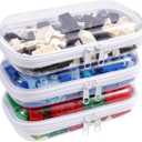 Clear Hard Shell Zipper Case,3PCS Transparent Clear Zipper Pouches,Hard Side Plastic Case Set,Portable Travel Storage Organizer Bins