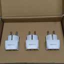 Amazon Basics 3-Pack Travel Plug Adapter Type E/F, Europe - France, Germany, Greece, Hungary, Iceland, the Netherlands, Norway, Poland, Portugal, Romania and Spain, White