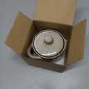 8 oz Ceramic Salt Cellar with Lid & Wooden Spoon,Countertop Salt Container,Sugar Bowl,Spices Jar|Terracotta Home Kitchen Decor(Coarse Pottery Color)