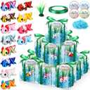 Hiboom 12 Set 3D Printed Axolotl Figures with Gift Box Mini Charms Cute Flexible Articulated Sensory Fidget Stress Relief Toys for Axolotl Party Favors Birthday Party Supplies Graduation Gifts