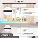 TVWOO Black Wrap Around Curtain Rods:5/8" Small Blackout Adjustable Window Curtain Rod for Bedroom Kitchen Apartment Renter Friendly,Room Darkening Curved Drapery Rods Easy Install,Matte Black 28-60"