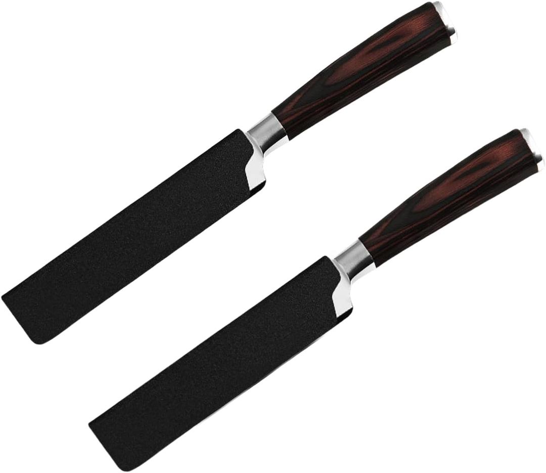BLIRITEL 2 PCS Universal Kitchen Knife Covers, Non-BPA Chef Edge Guard, ABS Case Abrasion Resistant Felt Lined Protector Sleeves (5 * 1 Inch for Santoku Knife)