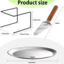 4 PCS Pizza Stand Holder, Black Metal Pizza Pan Display Stands for Buffet Restaurant Home, 4 Pizza Pan and 2 Wood Handle Pie Server