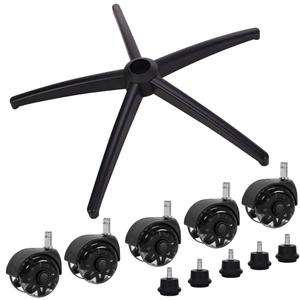Frassie Office Gaming Chair Metal Base Replacement with 5 Wheels Bell Glides Replacement, 28 Inch Heavy Duty 2500 Lbs Universal Computer Chair Stool Base Part (Black)