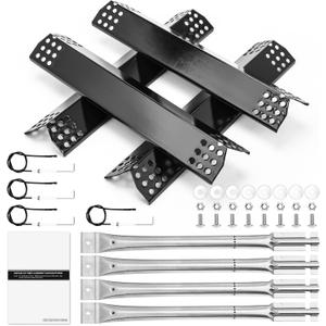 Uniflasy Grill Replacement Part for Kitchenaid 720-0954 720-0954GA 720-0733A 720-0745B, Kitchen Aid 4 Burner Grill Parts, 730-0733 730-0733A 730-0954GA Gas Burner, Heat Plate and Grill Ignitor Wires