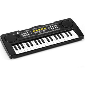 Raimy 37 Keys Keyboard Piano for Kids, Early Learning Educational Portable Electronic Musical Instrument Toys Gifts for 3 4 5 6 7 8 9 Year Old Boys and Girls (Black)