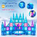 BENOKER Castle Magnetic Tiles, 3D Building Blocks STEM Educational Kids Toys for Pretend Play, 3 4 5 6 7 8 Year Old Birthday Gifts for Boys and Girls, Preschool Learning Toys for Christmas, 102pcs