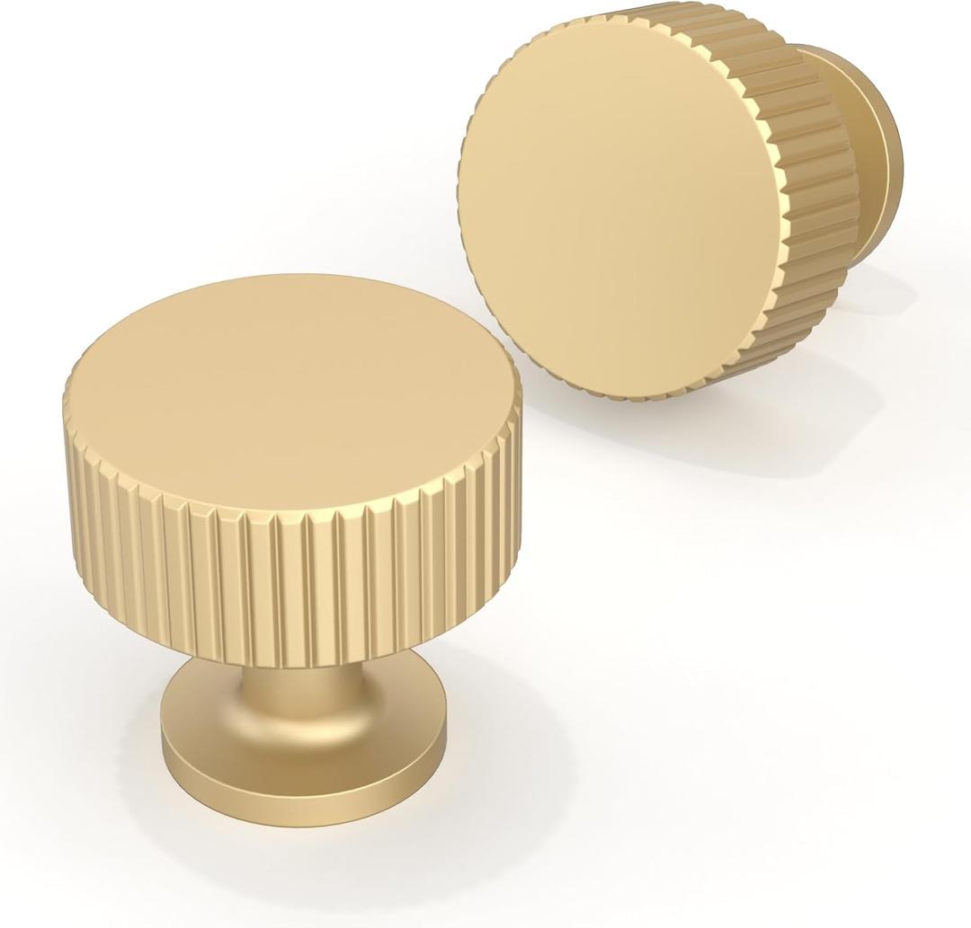 10 Pack Brushed Gold Cabinet Knobs Single Hole Cabinet Pulls Round Kitchen Cabinet Knobs Drawer Knobs