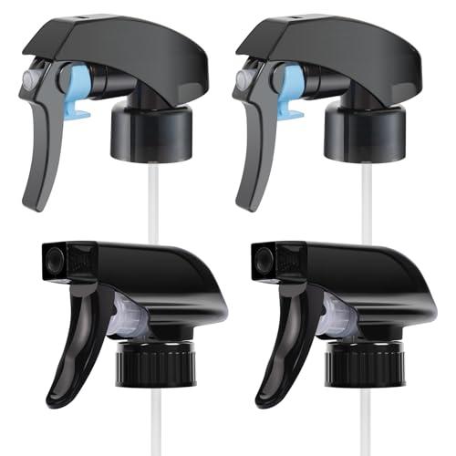 Spray Nozzle for Bottles, Spray Bottle Nozzle Replacement Trigger Sprayer Nozzles Mist & Stream for Cleaning Solutions, Car Detailing, Garden, Fits 8, 10, 16, 24, 32 oz Plastic & Glass Bottles(Black)
