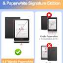 Kidcube for Kindle Paperwhite 11th Generation Case 6.8 Inch 2021/Paperwhite Signature Edition Case Women Girls Kids Boys Cute Cat Library Design Rotating Stand Cartoon Folio Cover with Auto Wake/Sleep