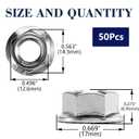 5/16-18 Serrated Flange Hex Lock Nuts 50Pcs 304 Stainless Steel 18-8, Full Thread, Hex Drive, Bright Finish by SG TZH