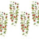 Metal Trapezoidal Garden Trellis for Indoor Plants, Patio Trellis for Climbing Plants Outdoor, 60-inch Sturdy Removable Plant Stand for Roses, Vegetables, and Flowers in Garden, 4 Pack-White