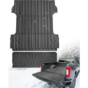 for Ford F250/F350/F450 2023-2026 Super Duty Floor Mats 6.8FT, 81.9" Bed Truck Bed Mat Tailgate Mat (Only Fit Standard Tailgate) All Season Weather TPE Truck Bed Liner 2024 2025 Accessories