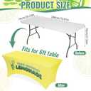 Foxtell Lemonade Stand Tablecloth, 6FT Polyester Stretch Table Cover with Fresh Squeezed Lemonade Print, Waterproof Table Cover for Lemonade Stands, Summer Parties & Farmers Markets