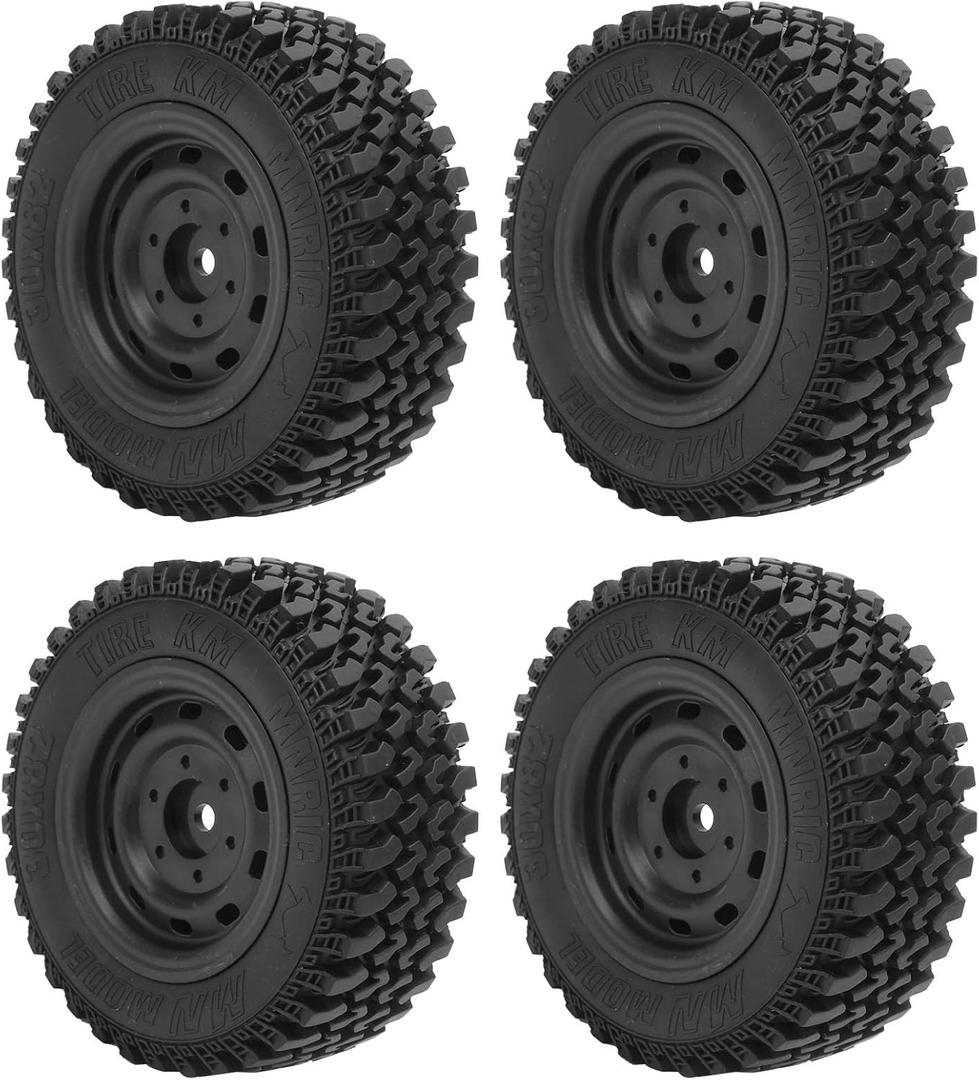 4PCS Plastic Rubber Tire Wheel Tyre Spare Parts Fit for RC Model Cars