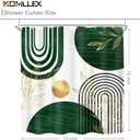 KOMLLEX Green Boho Shower Curtain for Bathroom Decor 72Wx72H Inches Abstract Retro Gold Mid Century Minimalist Modern Leaves Arch Geometric Fabric Waterproof Polyester 12 Pack Hooks Pack Hooks