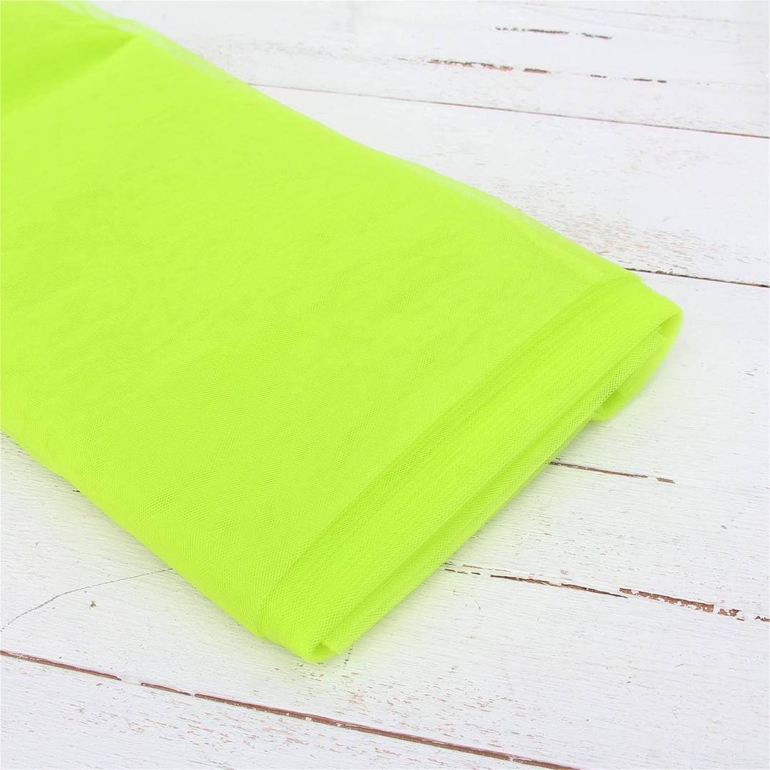 Threadart Premium Soft Tulle Bolt - 54" by 20 Yards (60 ft) Fabric - For Wedding, Parties, Costumes, and Decoration - Apple Green