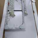 Wisfor Sintered Stone Dining Table: 47.2x27.5 Inch White Kitchen Table with Metal Legs for Dining Room - 6-Seat Restaurant Table (No Chairs)