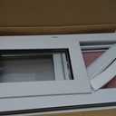 NOOTA Basement Window 32" x 14" Double Tempered Glass, Removable Flange, Vinyl Sliding WindowWhite | Sliding window