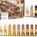 Hupeyna Wood Furniture Repair Kit, 12 Colors Wood Repair Kit, Wood Touch up Fillers, Repair Scratch, Cracks, Discoloration for Wooden Cabinet, Floor, Door, Table Surfaces Wood Filler Paint