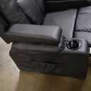 COMHOMA Recliner Chair, Swivel Rocker Recliners, Massage and Heat Reclining Chair, Reclining Sofa with Side Pockets, Cup Holders for Living Room, Bedroom (Black)