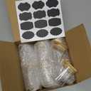 Roshtia Glass Spice Jars with Bamboo Airtight Lids Labels and Chalk Marker Food Storage Container Clear Spice Storage Bottle for Kitchen, Herbs, Seasoning, Seed, Tea, Sugar (12 Pcs,2.5 Oz)