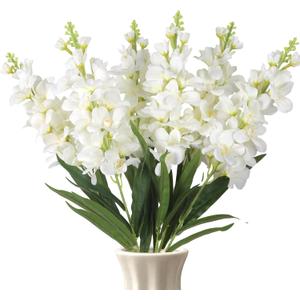 Delphinium Artificial Flowers,6PCS Fake White Flowers 35.43'' Larkspur Artificial Flower Long Stem Flowers for Tall Vase Wedding Party Table Centerpieces Home Decor(White)