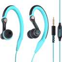 Wired Earbuds Sport Headphones with Over Ear Hooks Sweatproof in Ear Running Earphones for Workout Jogging Gym Headphones for iPod Samsung Blue
