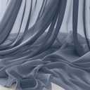 Horbaunal Dusty Blue Chiffon Fabric by The Yard, 1 Yard Continuous Sheer Fabric 59" Wide Soft Draping Fabric for Wedding Arch Draping Party Backdrop DIY Sewing