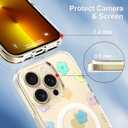 OOK Magnetic for iPhone 13 Pro Max Case [Compatible with Magsafe] Glitter Flowers Floral Design Plating Bling Clear Case Hard Back for iPhone 13 Pro Max Phone Case, Glitter Flower (6.7")