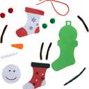 4E's Novelty Foam Christmas Snowman Stocking Ornament Craft (12 Pack) Christmas Crafts for Kids Toddlers 4-8, 8-12 Foam DIY Craft Kit Bulk