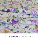 Cotton Fabric by The Yard for Sewing DIY Crafting Fashion Design Printed Floral Washable Cloth Bundles Voile;Full Width cuttable39 x 63inches (100x160cm) (Spring Purple Flowers)