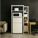 Dorm Mini Fridge stand with storage, Above mini Fridge Shelf,Small Refrigerator and Microwave Stand, Multi-Functional Storage Rack, Suitable for Kitchens, College Dorm(white, 23.7"L x17.7"W x 59.1"H)