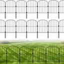 Decorative Garden Fence 25 Pack Animal Barrier Fence 27ft (L) x 24in (H) Rustproof Metal Wire Section Edging Fencing Panel for Outdoor Yard Landscape Patio, Arched