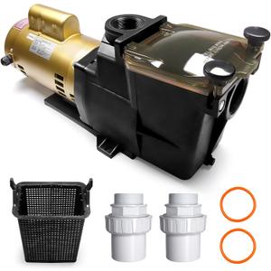 W3SP2607X10 Super Pump Pool Pump 230V, 1 HP 50Hz High Speed Pool Pump, Single Speed Replacement for SP2607X10, Fits all In-Ground Pool or Spas