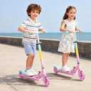 Scooters for Kids with Light-Up Wheels, Stem and Deck, Lightweight Foldable, 3 Adjustable Height Scooters for Kids 8-12
