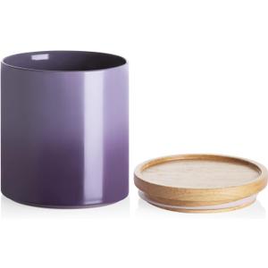 Sweejar Ceramic Food Storage Jar, Stackable Kitchen Canisters, Containers with Airtight Seal Wooden Lid for Serving Ground Coffee, Tea, Sugar, Salt and More - 16 Fl Oz (Gradient Purple)