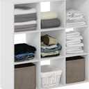 Furinno PELLI Closet Organizers and Storage, 9-Cube Closet Organizer, Open Shelf Closet Storage, for Wardrobe, Bedroom, Living Room, White