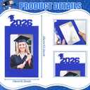 Spiareal 12 Sets Graduation Box Centerpieces for 4" x 6" Photo Class of 2026 Table Decoration Blue Picture Frame Display Boxes with String Lights Congrats Grad Party Favor High School College Gift