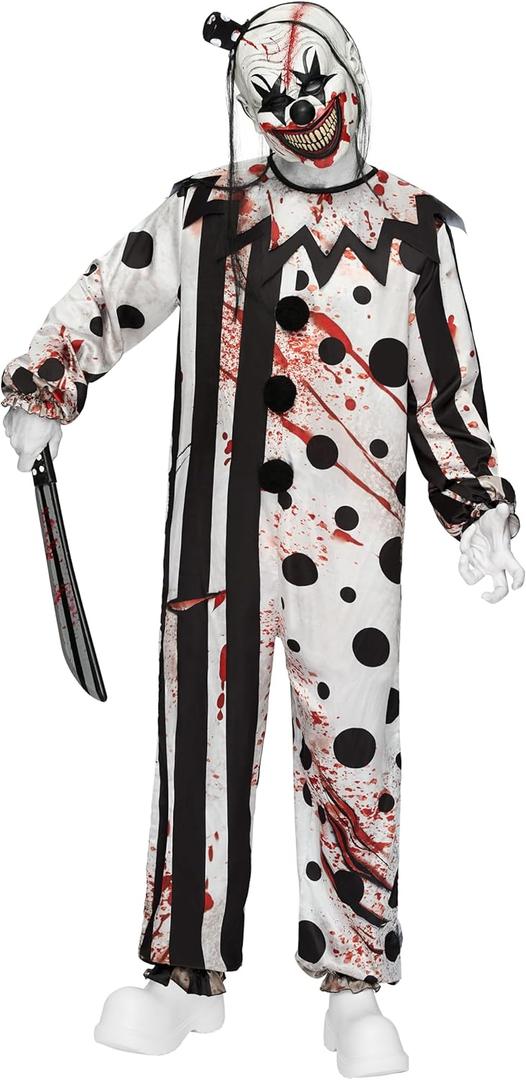 Spooktacular Creations Men Scary Clown Costume, Halloween Costumes Adult, Killer Clown Jumpsuit (X-Large)