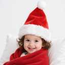 Santa Hat Toddler Kids Girls Xmas Hats Velvet Christmas Santa Claus Hat New Year Festive Holiday Party Supplies