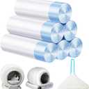 Cat Litter Bags 120 Count,19.68"x17.71" Drawstring Close Litter Box Liners for Automatic Litter Box,Thick Cat Poop Bags,Easy to Clean,Heavy Duty Robot Bag for Self-Cleaning Box