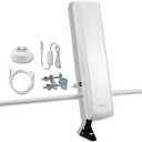 ANTOP TV Antenna with Flat-Panel Smartpass Built-in Amplified LTE Filter for 4K 1080P Smart HDTV Outdoor/Indoor High Gain Long Range Multi-Directional Antennas, AT-402BV